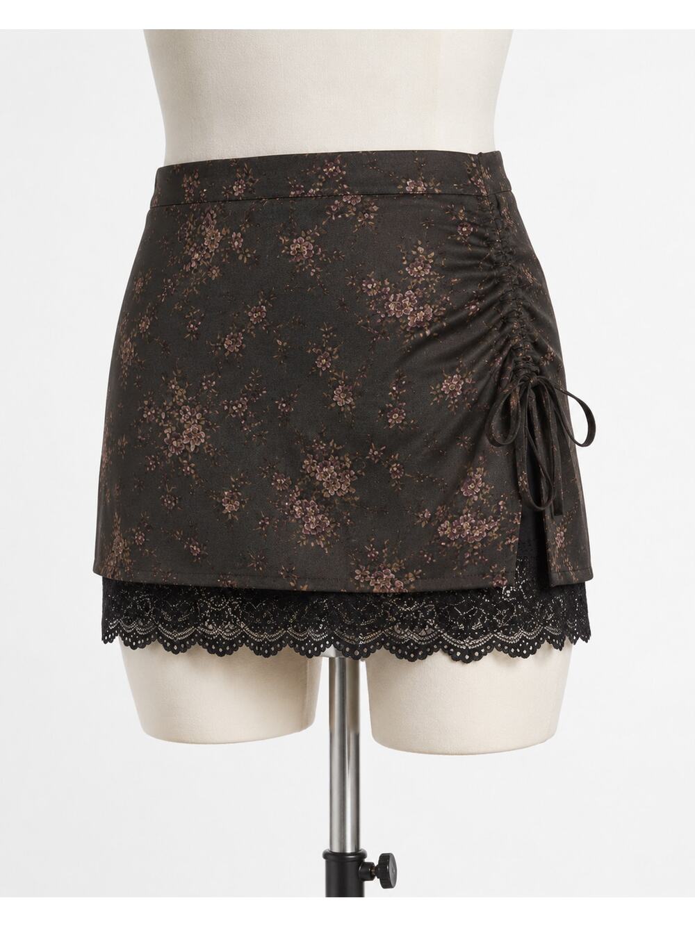 Black Lace Half Slip Skirt Extender Modesty Layering Boho Cottagecore 11x18